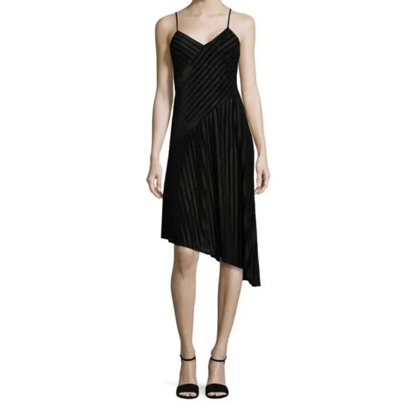 NWT Shoshanna Modern Chic Glam Feminine Silk Velvet Asymmetrical Sheer Dress 6 - Picture 1 of 11